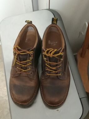 Dr. Martens Men's Brown Leather Casual Work Shoes - Lace-Up